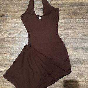 Brown Bodycon Midi Dress